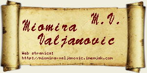 Miomira Valjanović vizit kartica